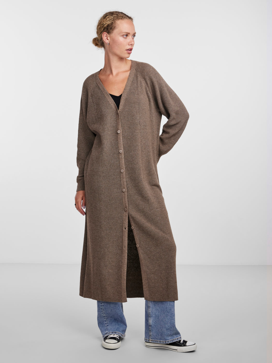 PCJANAE Cardigan - Fossil
