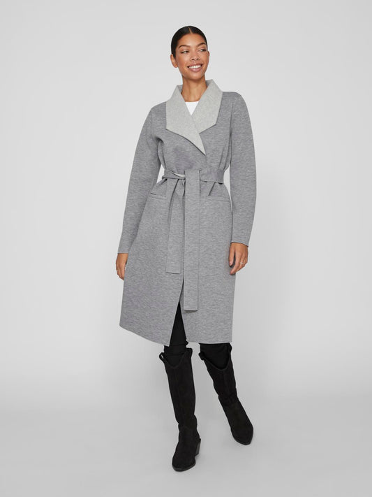 VIJUICE Coat - Light Grey Melange