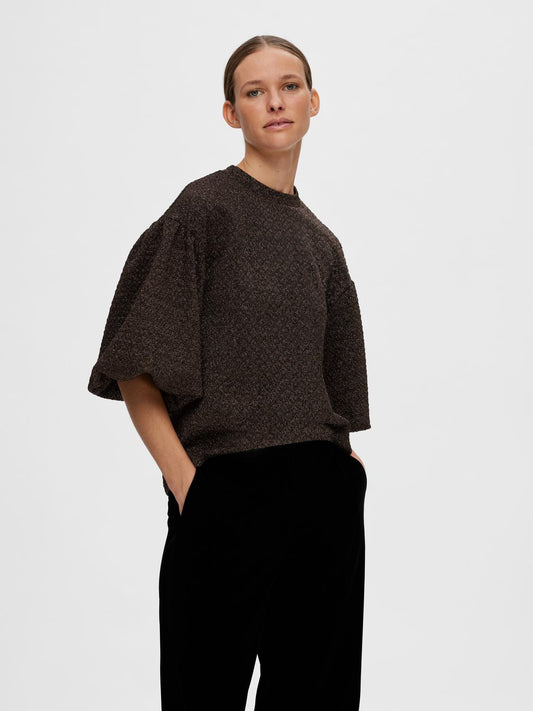 SLFAGNETHE T-Shirts & Tops - Black