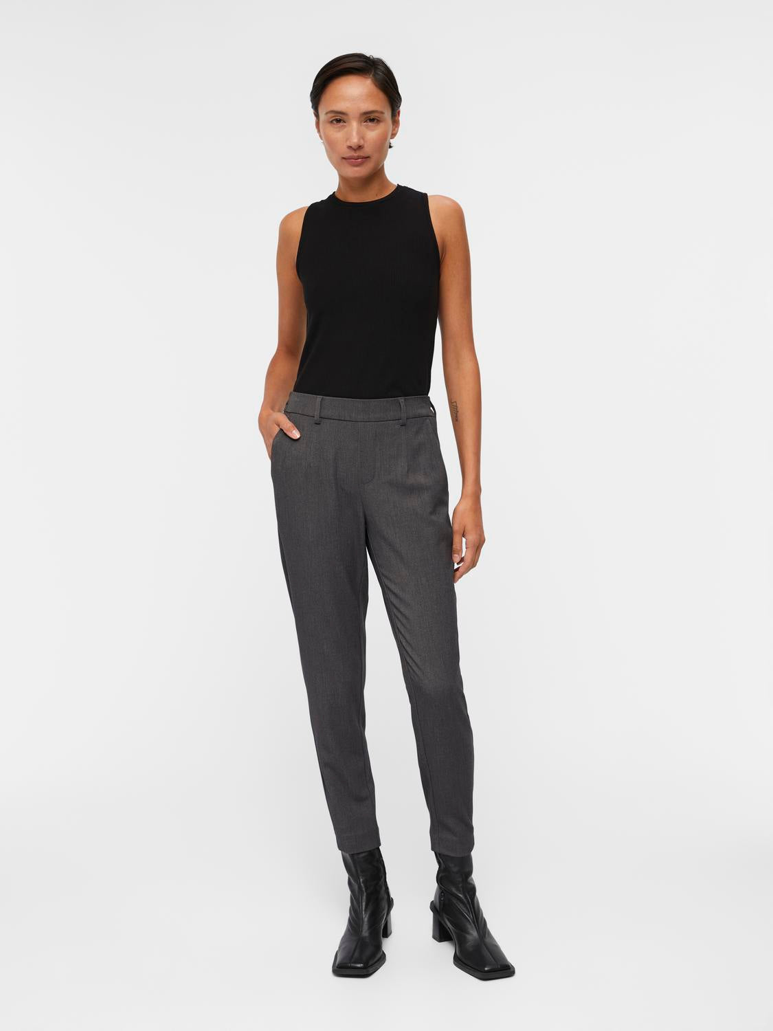 OBJLISA Pants - Medium Grey Melange